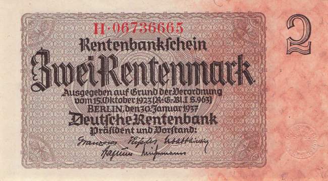2 Rentenmark 1937